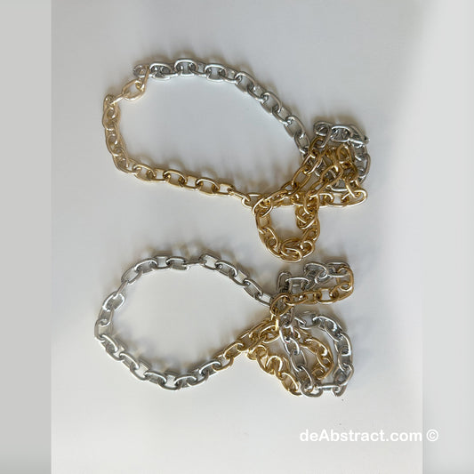 'de Abstract SG2' Necklace - Gold and Silver