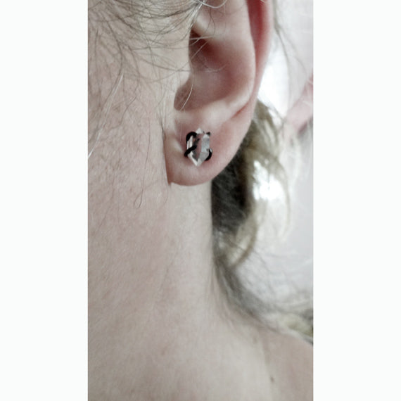 'de Spider' Earrings, Sterling Silver and Herkimer Diamonds