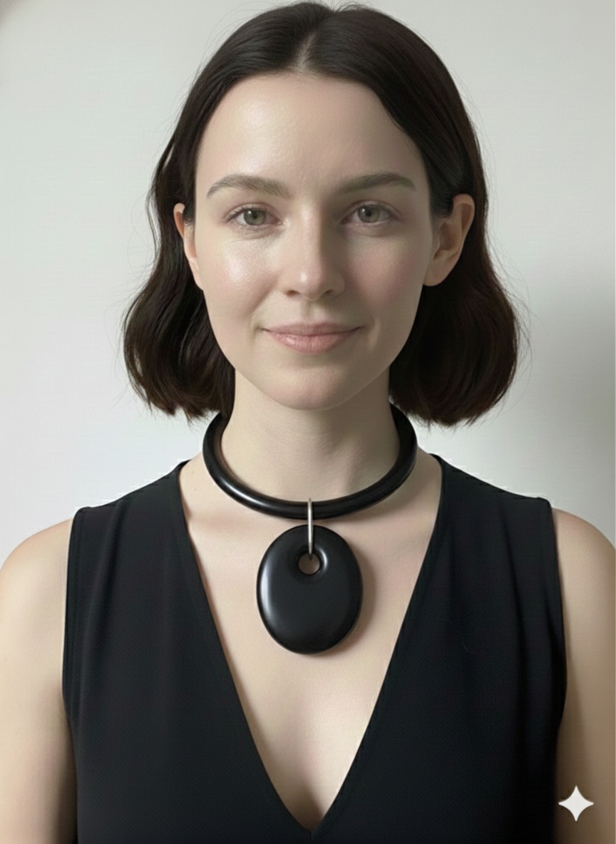 Sculptural Lucite Statement Jewelry – Flow Necklace in White