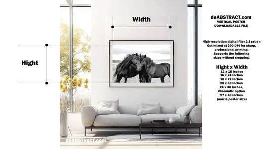 Black Horses — Digital Poster | Fine Art