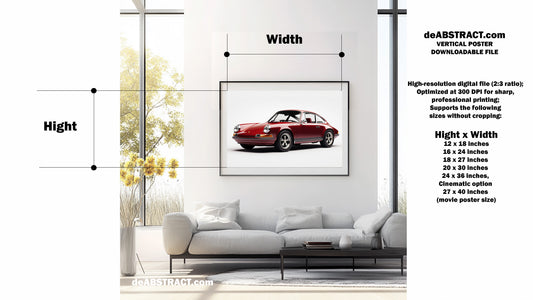 Red Porsche — Digital Poster | Fine Art