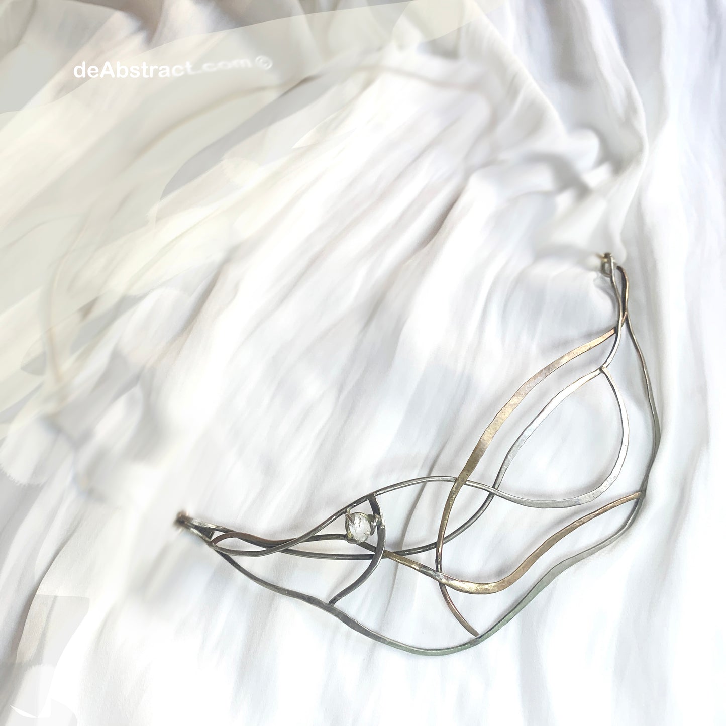 'de Dream' Necklace, Sterling Silver 925 with Herkimer Diamond Stone.