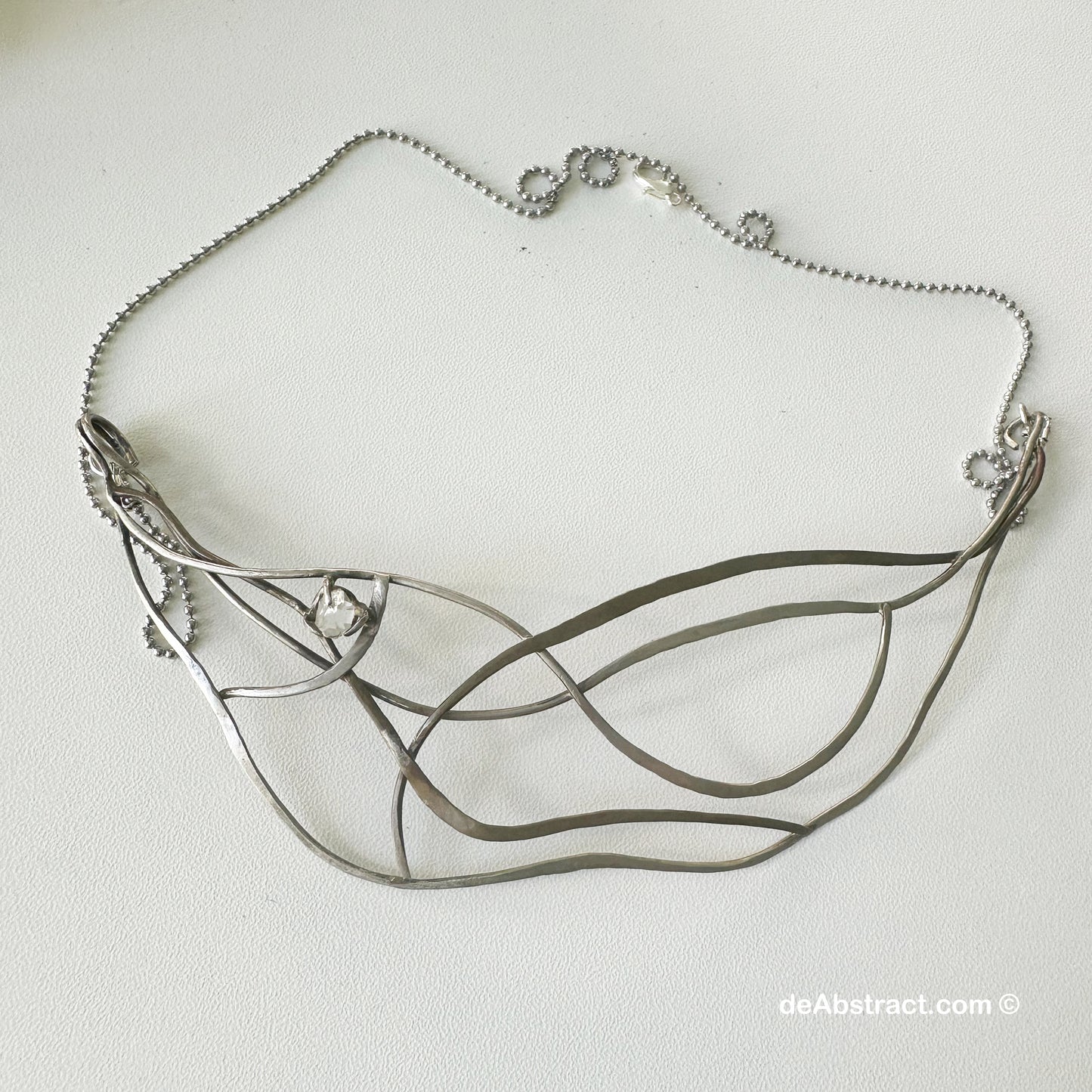 'de Dream' Necklace, Sterling Silver 925 with Herkimer Diamond Stone.