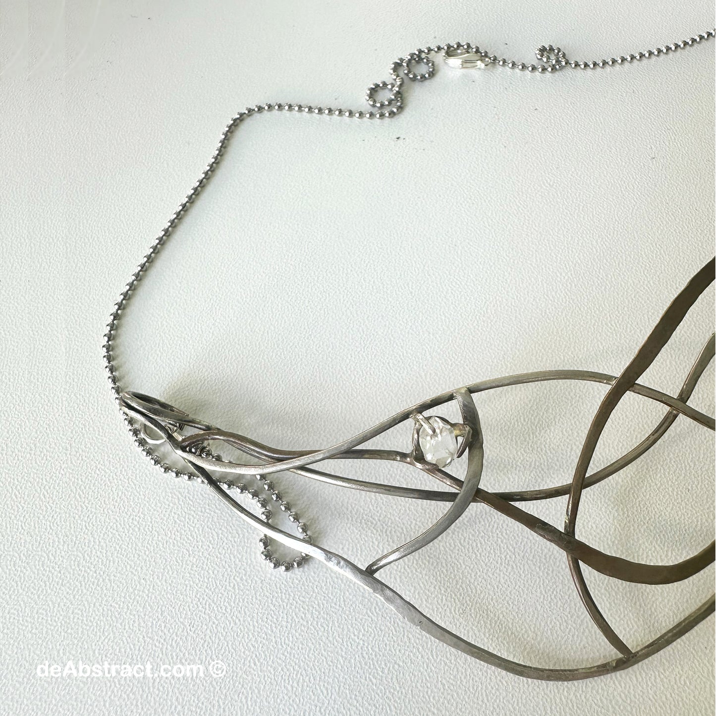 'de Dream' Necklace, Sterling Silver 925 with Herkimer Diamond Stone.