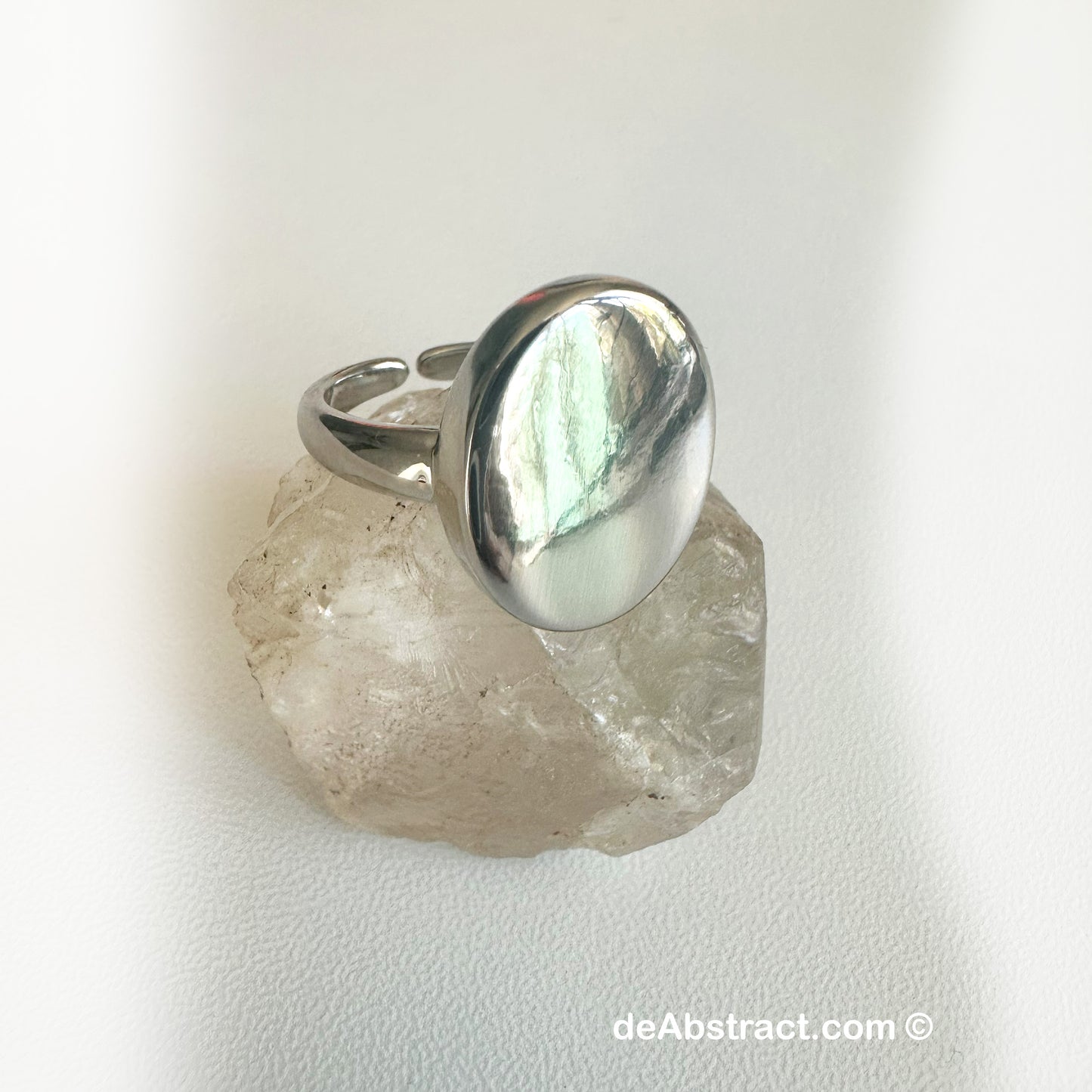 'de Moon' Ring silver plated, adjustable