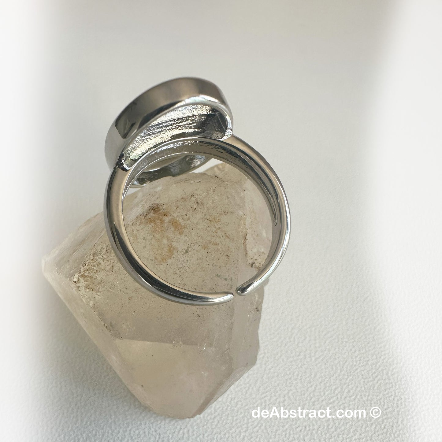 'de Moon' Ring silver plated, adjustable