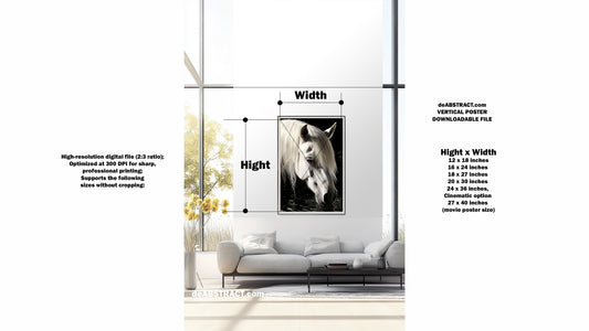 White Horse Head — Digital Poster | Fine Art