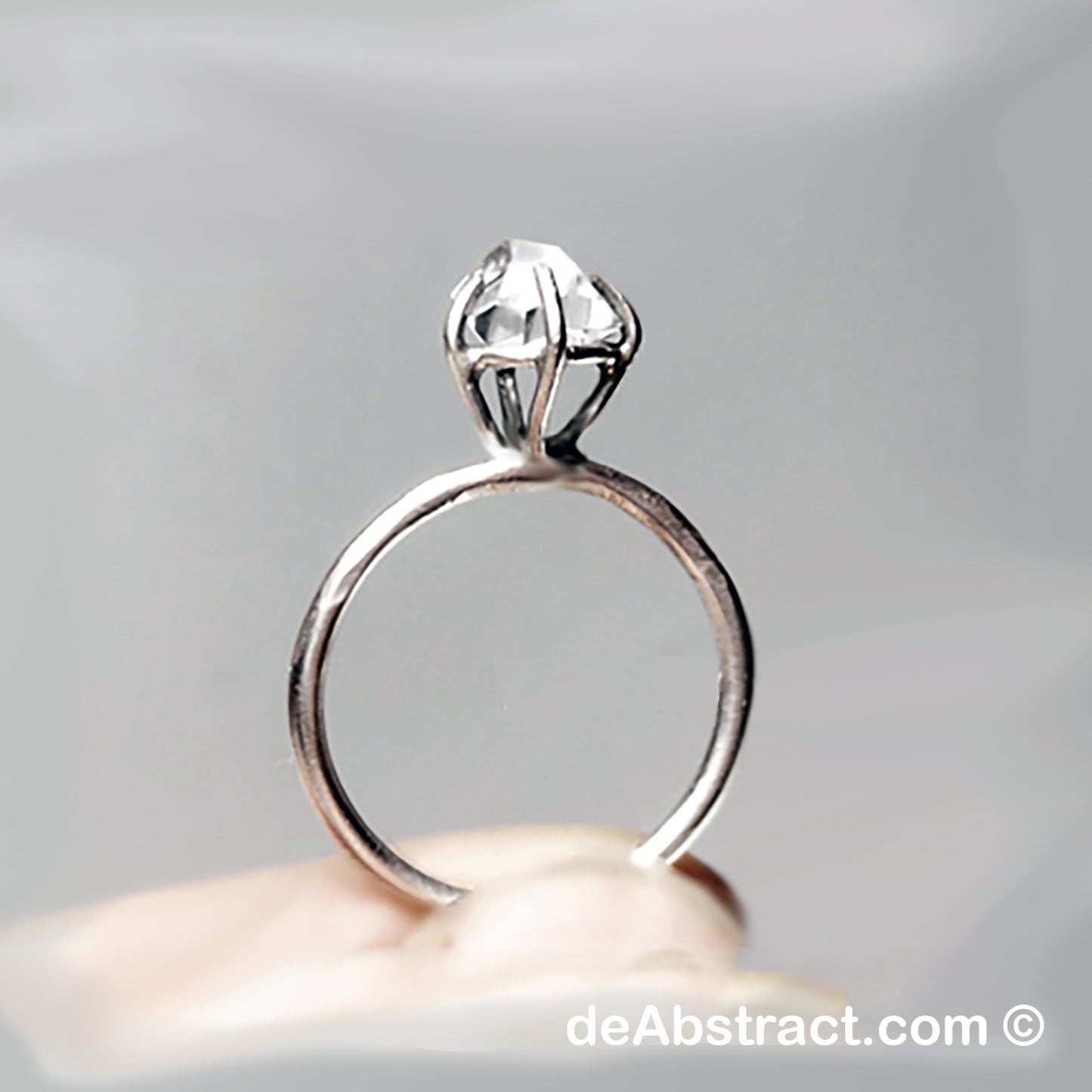 'de Princess' Ring, Sterling Silver with Herkimer Diamond.