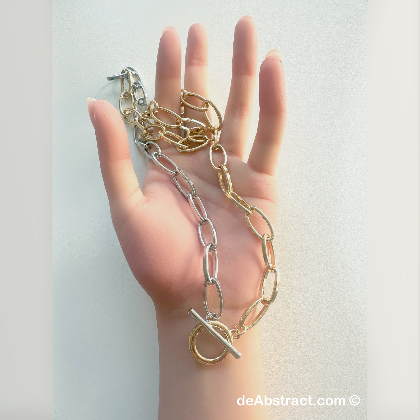 'de Abstract SG1' Necklace - Gold and Silver