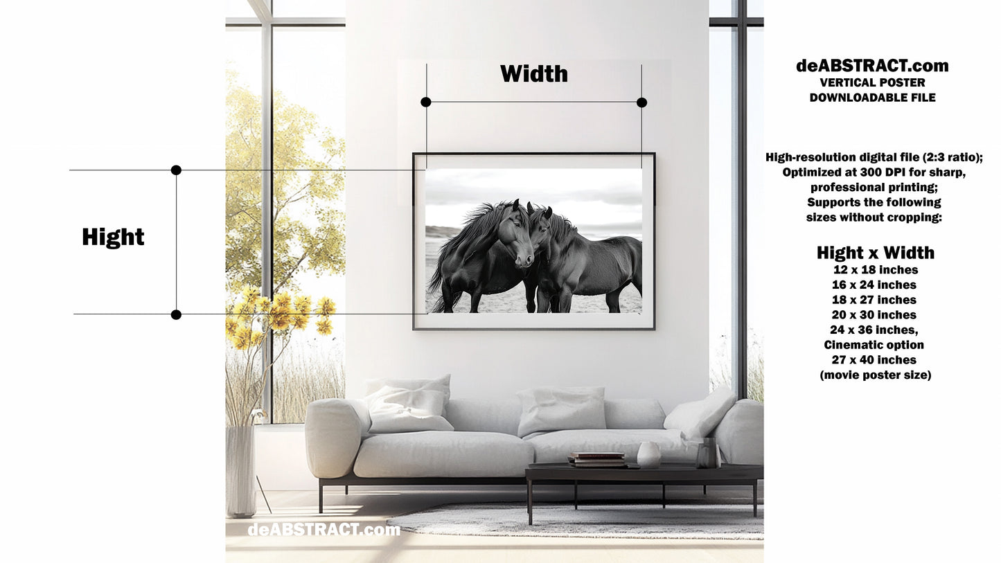 Black Horses — Digital Poster | Fine Art