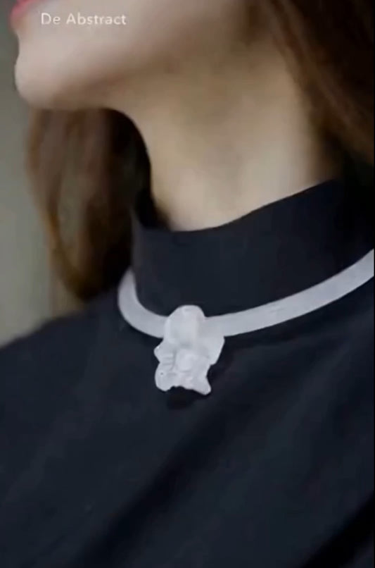 Sculptural Lucite Statement Jewelry – Magnolia Necklace