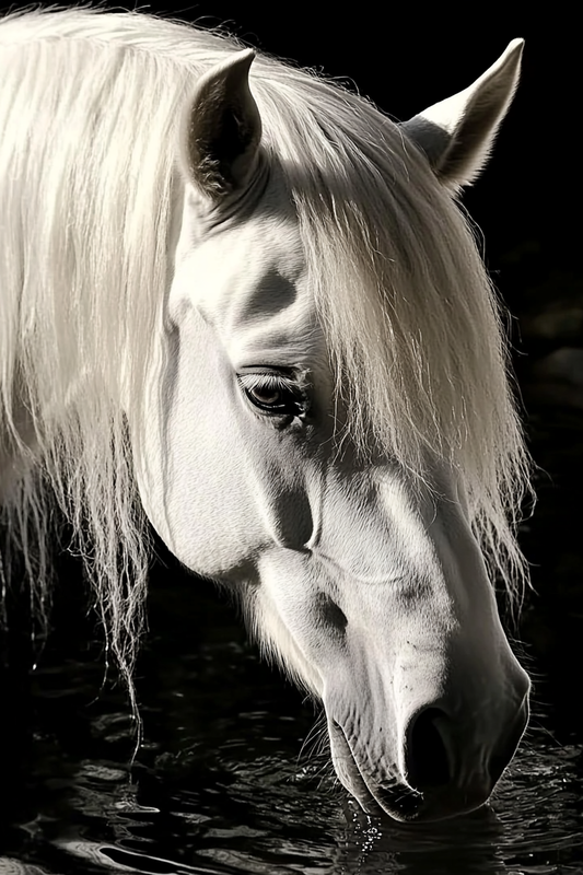 White Horse Head — Digital Poster | Fine Art